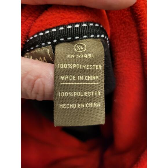 Jane Ashley Red Fleece Quarter Zip Pullover Maine Embroidered XL - Picture 13 of 14